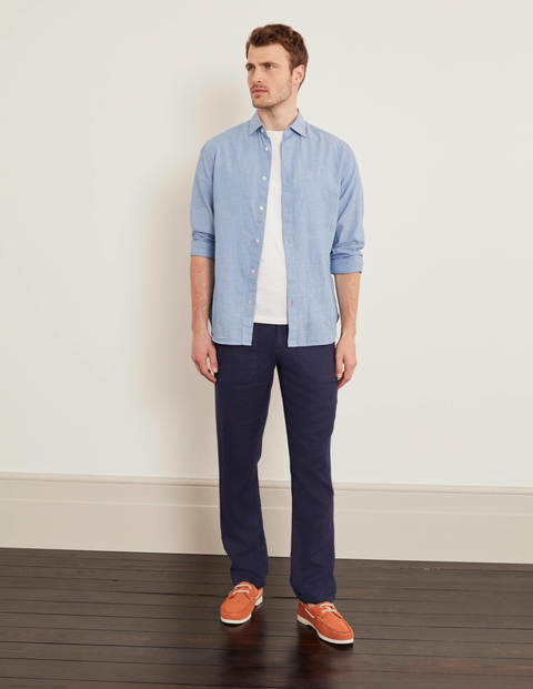 Relaxed Linen Trousers - Peacoat Navy Relaxed Linen Trousers - Peacoat Navy