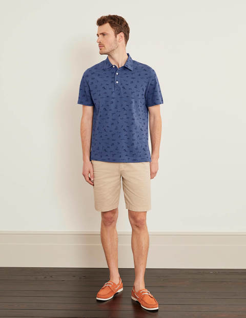 Fröhliches Piqué-Poloshirt - Blautöne, Strandtag Fröhliches Piqué-Poloshirt - Blautöne, Strandtag