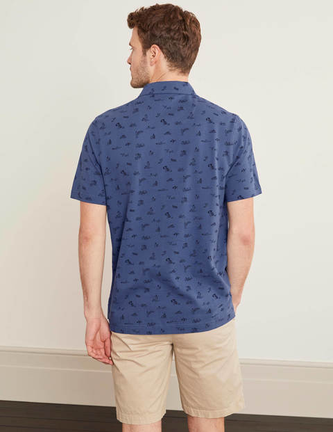 Fröhliches Piqué-Poloshirt - Blautöne, Strandtag Fröhliches Piqué-Poloshirt - Blautöne, Strandtag