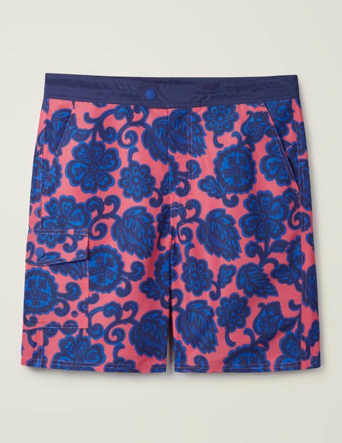 Short de bain - Motif floral rose corail Short de bain - Motif floral rose corail