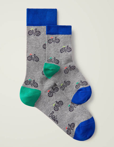Mini-Me-Socken - Grau Meliert, Fahrräder Mini-Me-Socken - Grau Meliert, Fahrräder