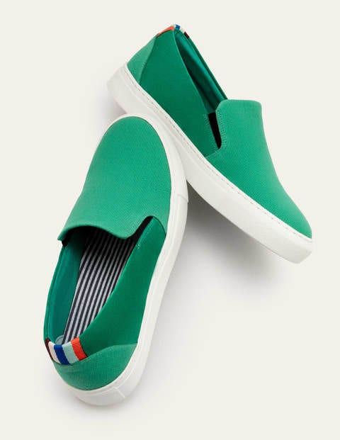 green slip on trainers