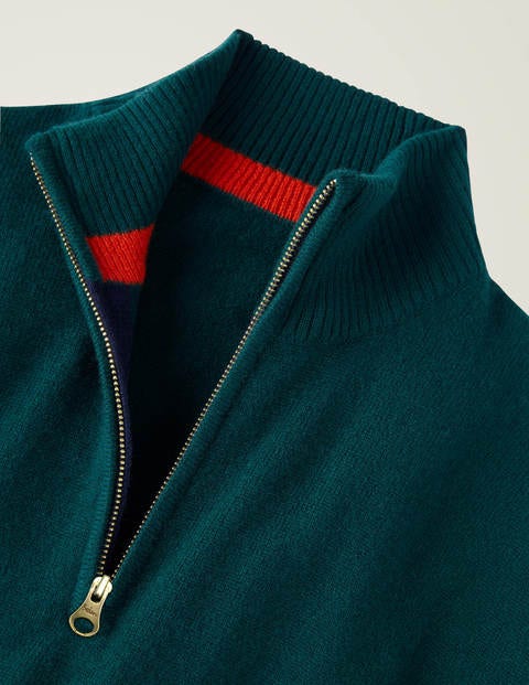 Cashmere Half-Zip - Emerald Night Green Cashmere Half-Zip - Emerald Night Green