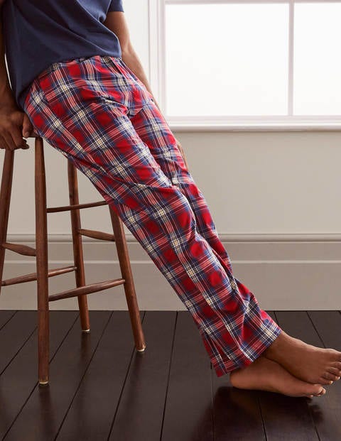 Cotton Poplin Pajama Bottoms - Red Multi Check Cotton Poplin Pajama Bottoms - Red Multi Check