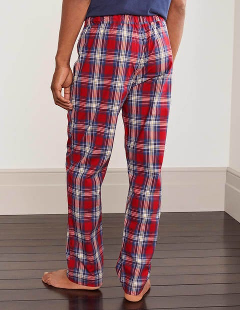 Cotton Poplin Pajama Bottoms - Red Multi Check Cotton Poplin Pajama Bottoms - Red Multi Check