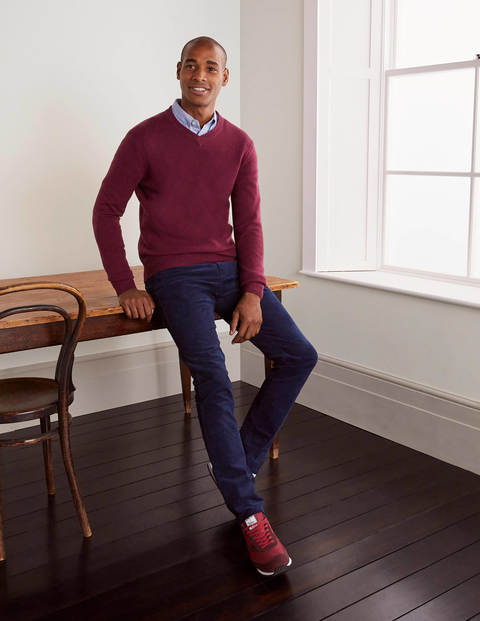 Pull col V en laine d'agneau - Rouge griotte Pull col V en laine d'agneau - Rouge griotte