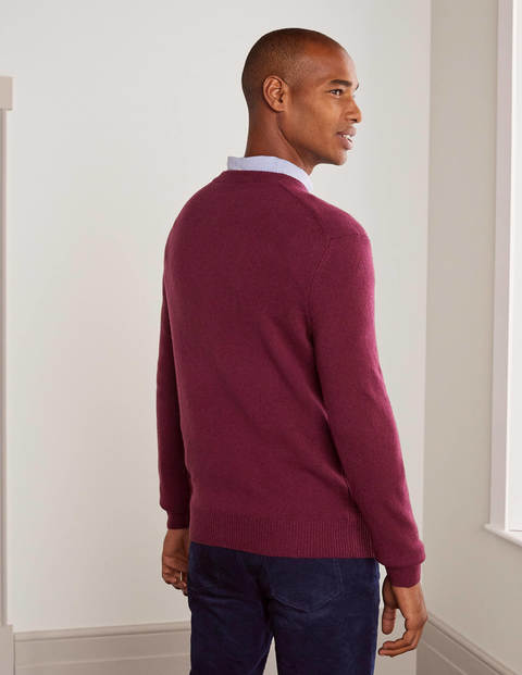 Pull col V en laine d'agneau - Rouge griotte Pull col V en laine d'agneau - Rouge griotte