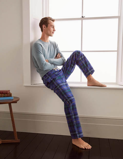 Bas de pyjama en coton brossé - Carreaux bleu grec/rayon de miel Bas de pyjama en coton brossé - Carreaux bleu grec/rayon de miel