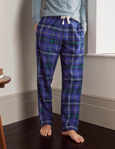 Bas de pyjama en coton brossé - Carreaux bleu grec/rayon de miel Bas de pyjama en coton brossé - Carreaux bleu grec/rayon de miel