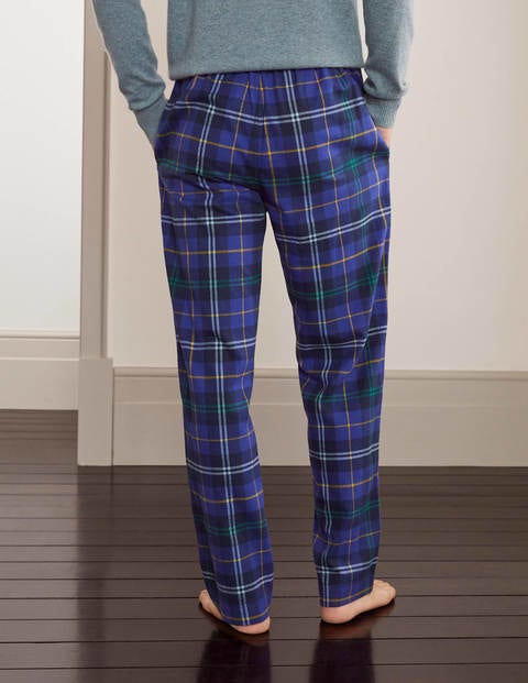 Bas de pyjama en coton brossé - Carreaux bleu grec/rayon de miel Bas de pyjama en coton brossé - Carreaux bleu grec/rayon de miel