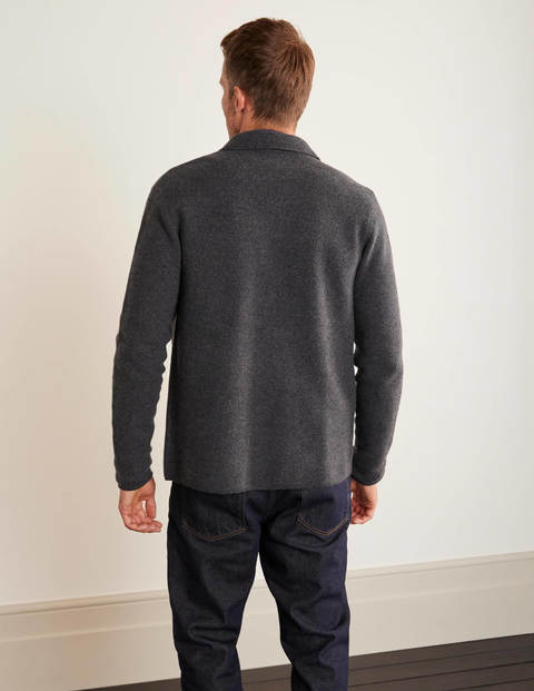 Farley Merino Knitted Jacket - Charcoal Melange Farley Merino Knitted Jacket - Charcoal Melange