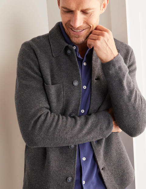 Farley Merino Knitted Jacket - Charcoal Melange Farley Merino Knitted Jacket - Charcoal Melange