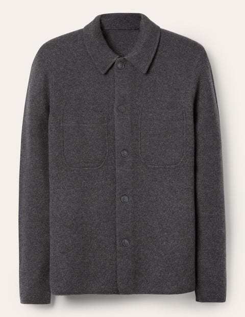 Farley Merino Knitted Jacket - Charcoal Melange Farley Merino Knitted Jacket - Charcoal Melange