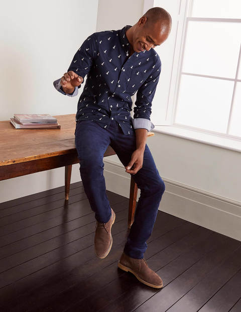 Modernes Oxford-Hemd - Navy, Dalmatinermuster Modernes Oxford-Hemd - Navy, Dalmatinermuster