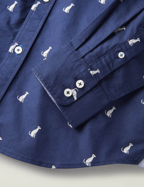 Modernes Oxford-Hemd - Navy, Dalmatinermuster Modernes Oxford-Hemd - Navy, Dalmatinermuster