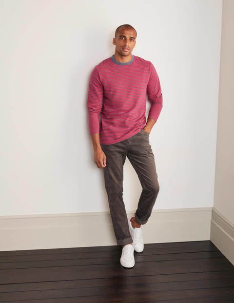 Long Sleeve Stripe T-shirt - Magenta Pink/Naval Blue Marl Long Sleeve Stripe T-shirt - Magenta Pink/Naval Blue Marl