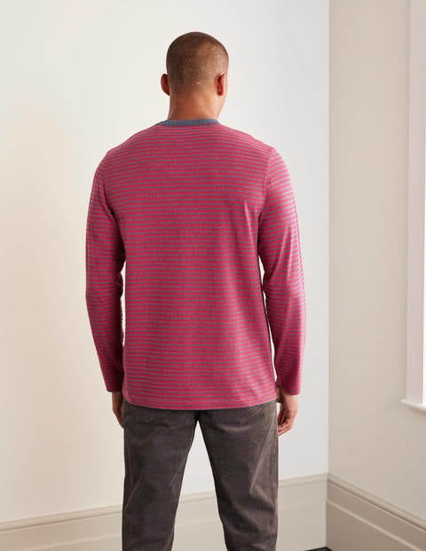 Long Sleeve Stripe T-shirt - Magenta Pink/Naval Blue Marl Long Sleeve Stripe T-shirt - Magenta Pink/Naval Blue Marl
