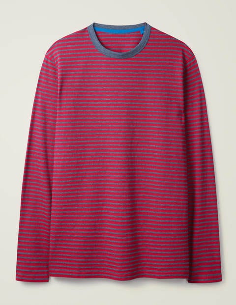 Long Sleeve Stripe T-shirt - Magenta Pink/Naval Blue Marl Long Sleeve Stripe T-shirt - Magenta Pink/Naval Blue Marl