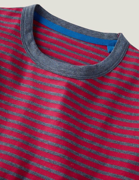 Long Sleeve Stripe T-shirt - Magenta Pink/Naval Blue Marl Long Sleeve Stripe T-shirt - Magenta Pink/Naval Blue Marl