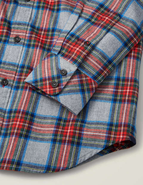 Flannel Check Shirt - Grey Marl/ Red Check Flannel Check Shirt - Grey Marl/ Red Check