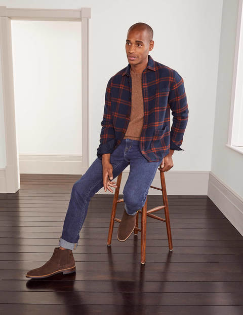 Check Overshirt - Navy/Copper Red Check Check Overshirt - Navy/Copper Red Check