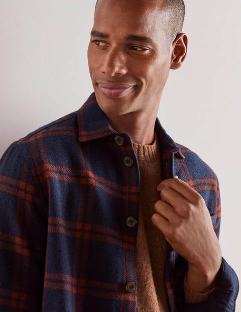 Check Overshirt - Navy/Copper Red Check Check Overshirt - Navy/Copper Red Check