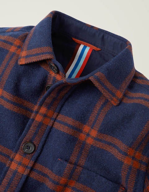 Check Overshirt - Navy/Copper Red Check Check Overshirt - Navy/Copper Red Check
