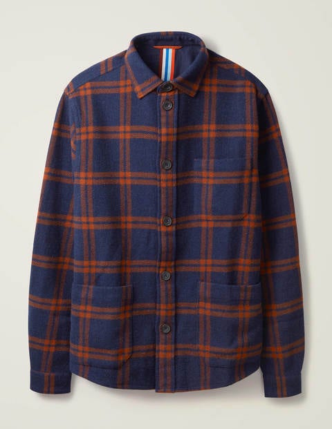 Check Overshirt - Navy/Copper Red Check Check Overshirt - Navy/Copper Red Check