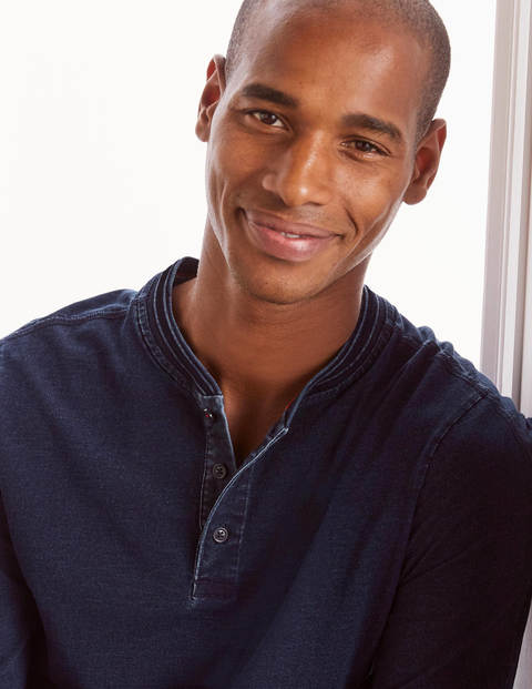 Long Sleeve Henley - Indigo Long Sleeve Henley - Indigo