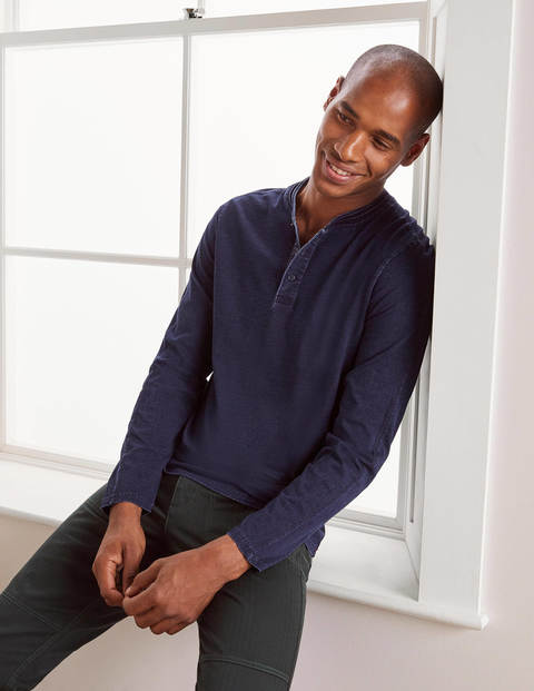 Long Sleeve Henley - Indigo Long Sleeve Henley - Indigo