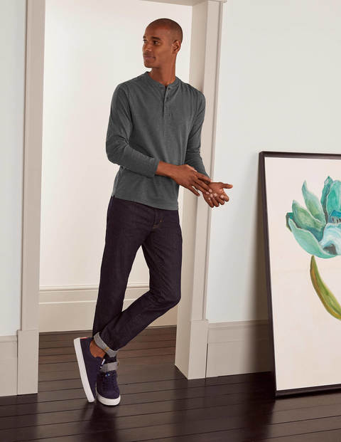 Long Sleeve Henley - Charcoal Marl Long Sleeve Henley - Charcoal Marl