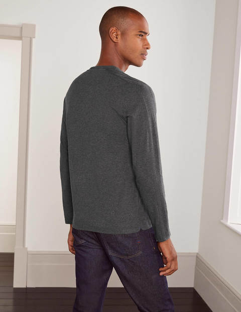 Long Sleeve Henley - Charcoal Marl Long Sleeve Henley - Charcoal Marl