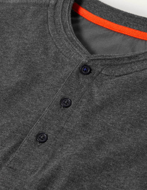 Long Sleeve Henley - Charcoal Marl Long Sleeve Henley - Charcoal Marl
