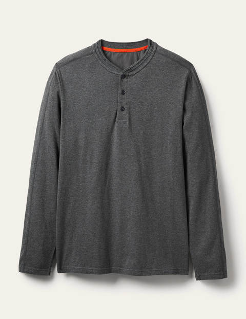 Long Sleeve Henley - Charcoal Marl Long Sleeve Henley - Charcoal Marl