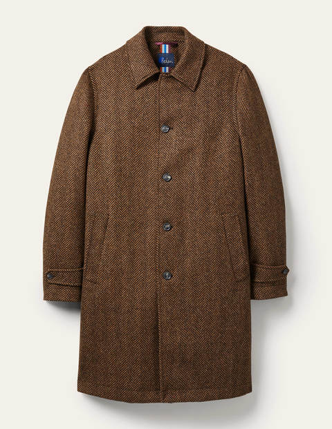 Eldon British Tweed Overcoat - Antler Brown Herringbone Eldon British Tweed Overcoat - Antler Brown Herringbone