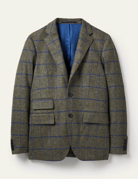 Caldey Tweed Blazer - Soft Green Windowpane Caldey Tweed Blazer - Soft Green Windowpane