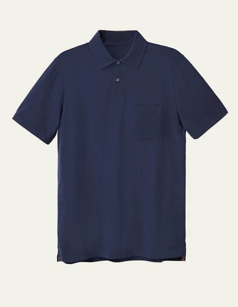 Sueded Jersey Polo - Navy Blue Sueded Jersey Polo - Navy Blue