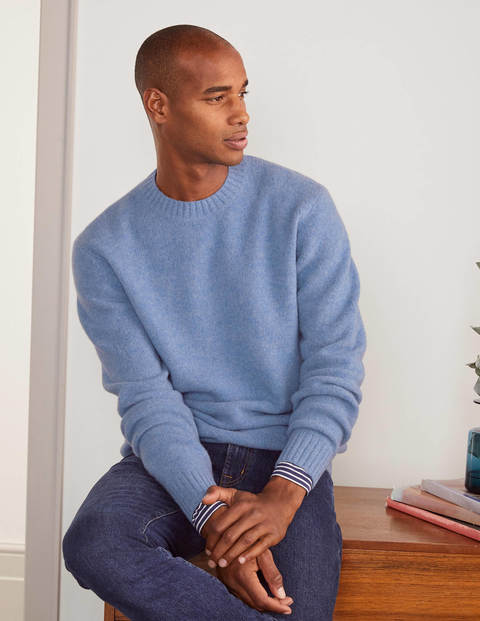 Aldgate Gebürsteter Pullover mit Rundhalsausschnitt - Mineralblau Aldgate Gebürsteter Pullover mit Rundhalsausschnitt - Mineralblau