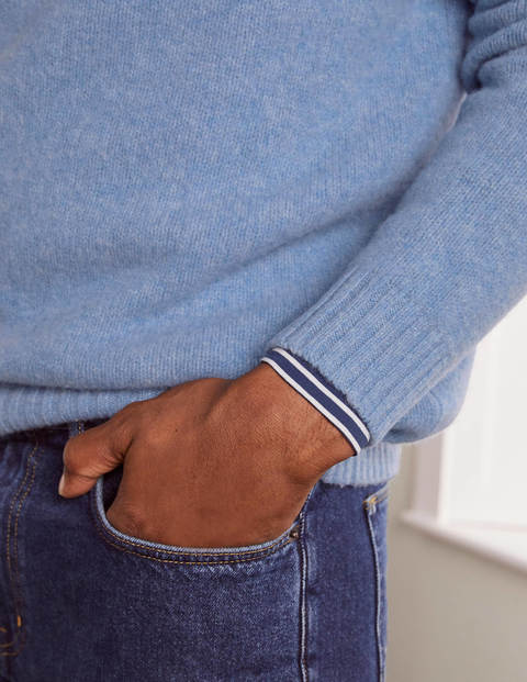 Aldgate Gebürsteter Pullover mit Rundhalsausschnitt - Mineralblau Aldgate Gebürsteter Pullover mit Rundhalsausschnitt - Mineralblau
