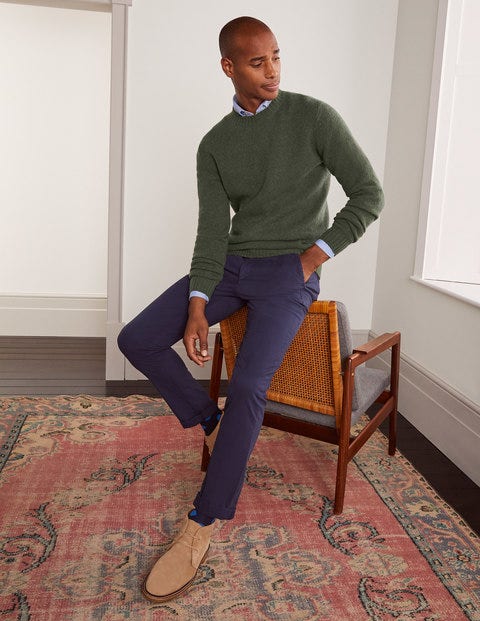 Aldgate Brushed Crew Neck - Grassland Green Aldgate Brushed Crew Neck - Grassland Green
