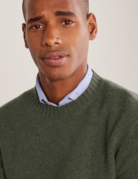 Aldgate Brushed Crew Neck - Grassland Green Aldgate Brushed Crew Neck - Grassland Green