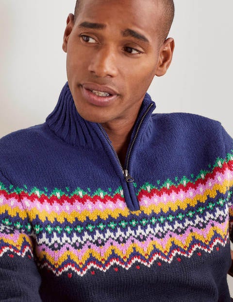 Troyer mit Fair-Isle-Muster - Schuluniform-Navy, Fair-Isle-Muster Troyer mit Fair-Isle-Muster - Schuluniform-Navy, Fair-Isle-Muster