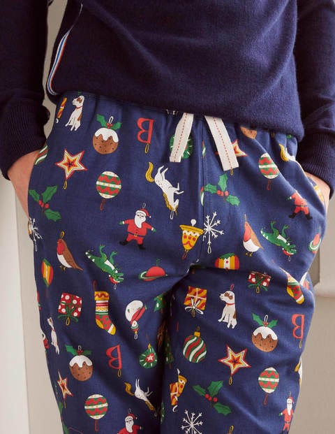 Gemusterte Schlafanzughose - Tiefblau, Christbaumkugeln Gemusterte Schlafanzughose - Tiefblau, Christbaumkugeln
