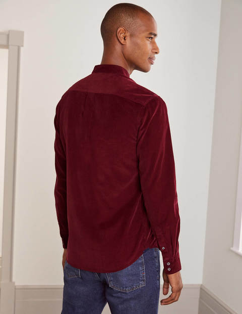 Grandad Cord Shirt - Merlot Red Grandad Cord Shirt - Merlot Red