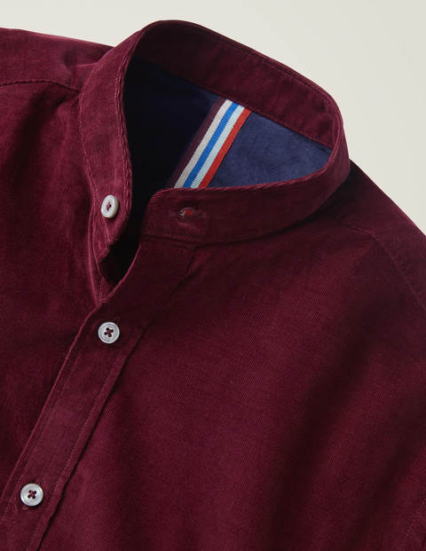 Grandad Cord Shirt - Merlot Red Grandad Cord Shirt - Merlot Red