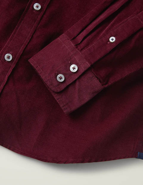 Grandad Cord Shirt - Merlot Red Grandad Cord Shirt - Merlot Red
