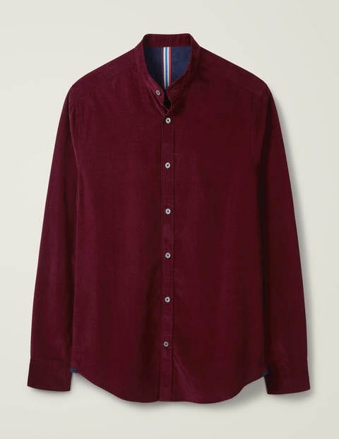 Grandad Cord Shirt - Merlot Red Grandad Cord Shirt - Merlot Red