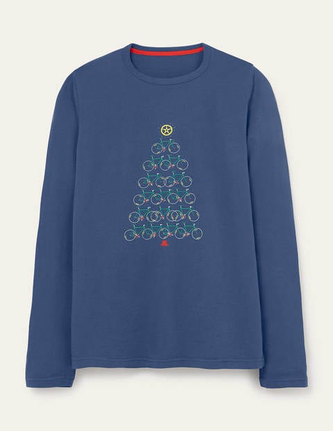 Long Sleeve Graphic T-Shirt - Cadet Blue Festive Bikes Long Sleeve Graphic T-Shirt - Cadet Blue Festive Bikes