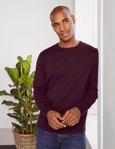 Long Sleeve Washed T-shirt - Dark Aubergine Long Sleeve Washed T-shirt - Dark Aubergine