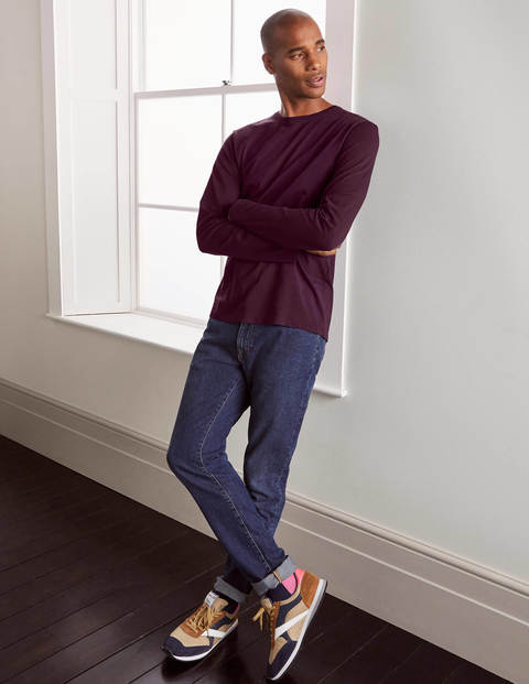 Long Sleeve Washed T-shirt - Dark Aubergine Long Sleeve Washed T-shirt - Dark Aubergine